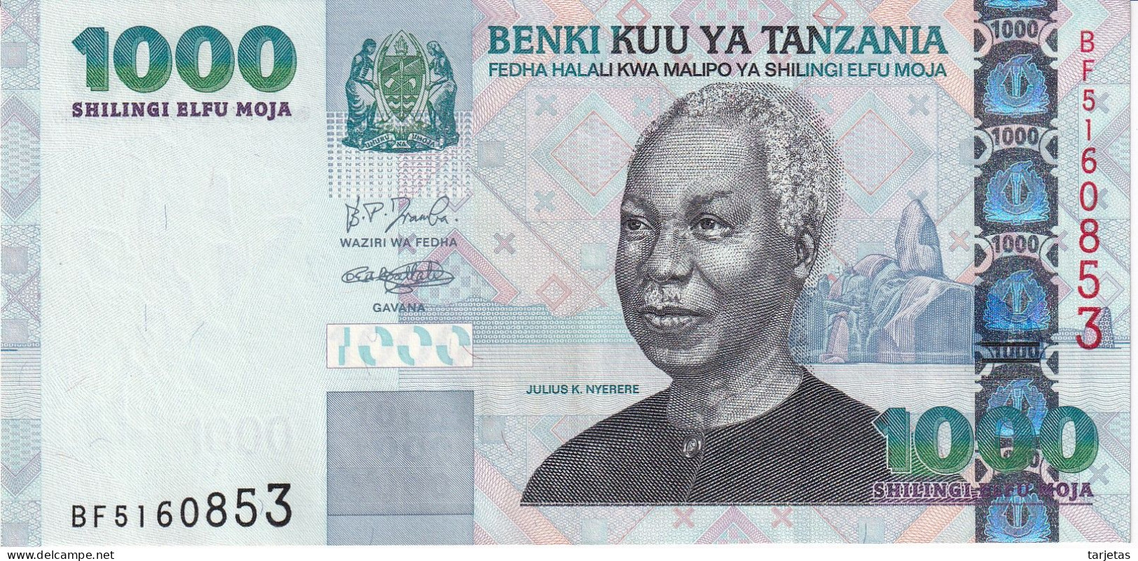 BILLETE DE TANZANIA DE 1000 SHILINGI DEL AÑO 2003 EN CALIDAD EBC (XF) (BANKNOTE) - Tanzanie