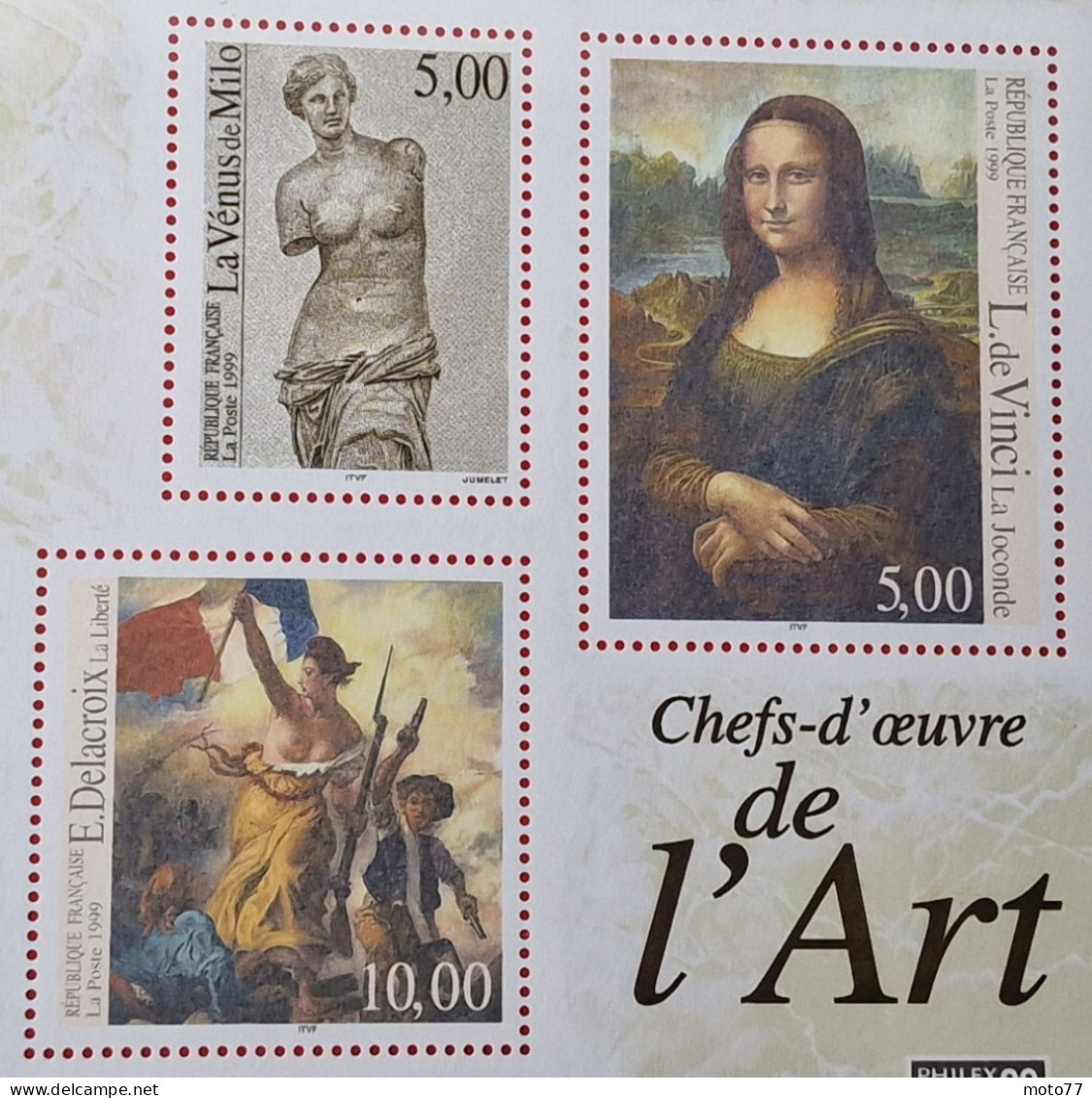 TIMBRE France BLOC FEUILLET 23 version BLEU neuf - 1999 timbres 3234 3235 3236 - Yvert & Tellier 2003 coté + de 35 €