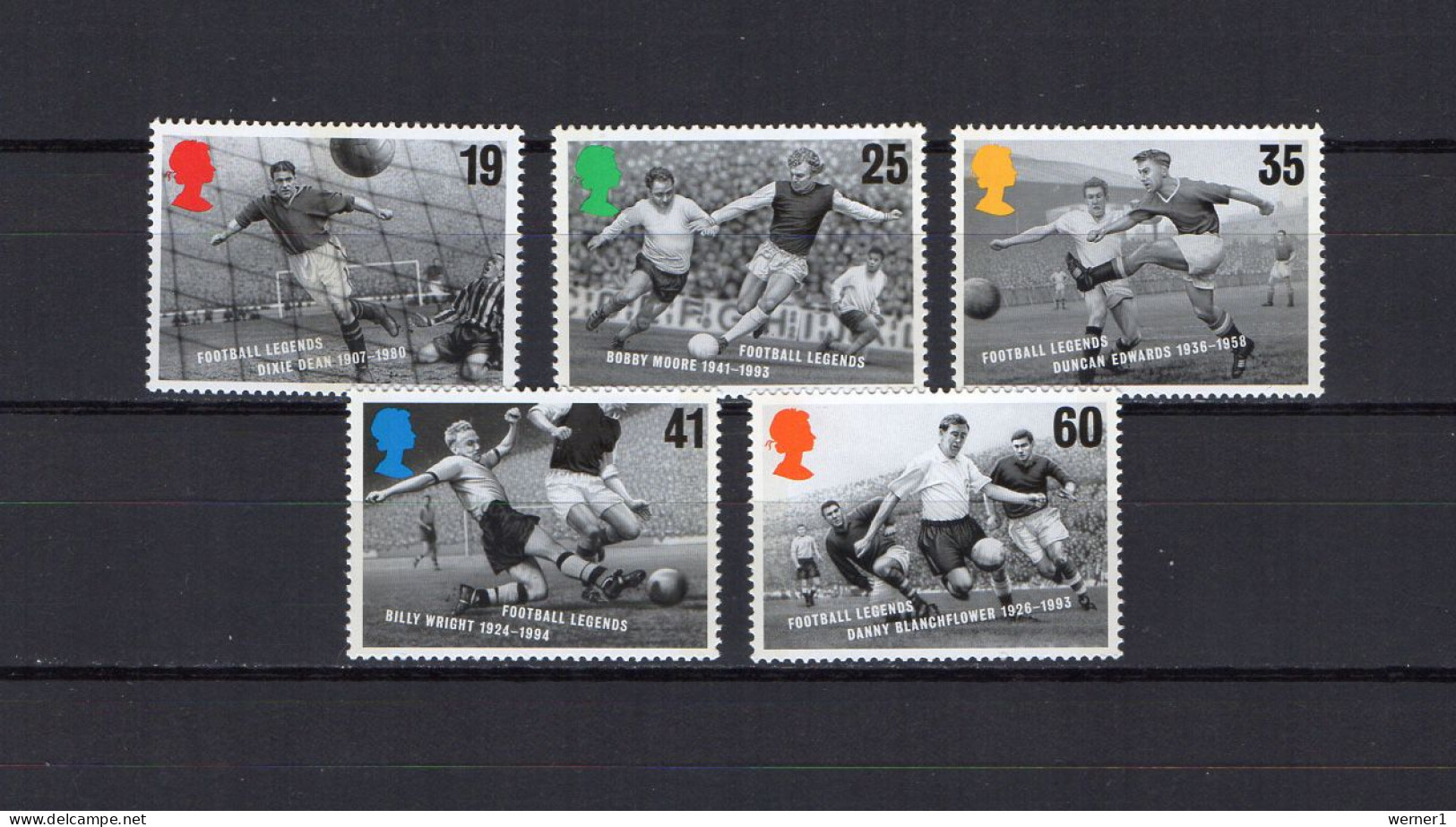 UK England, Great Britain 1996 Football Soccer European Championship Set Of 5 MNH - Championnat D'Europe (UEFA)