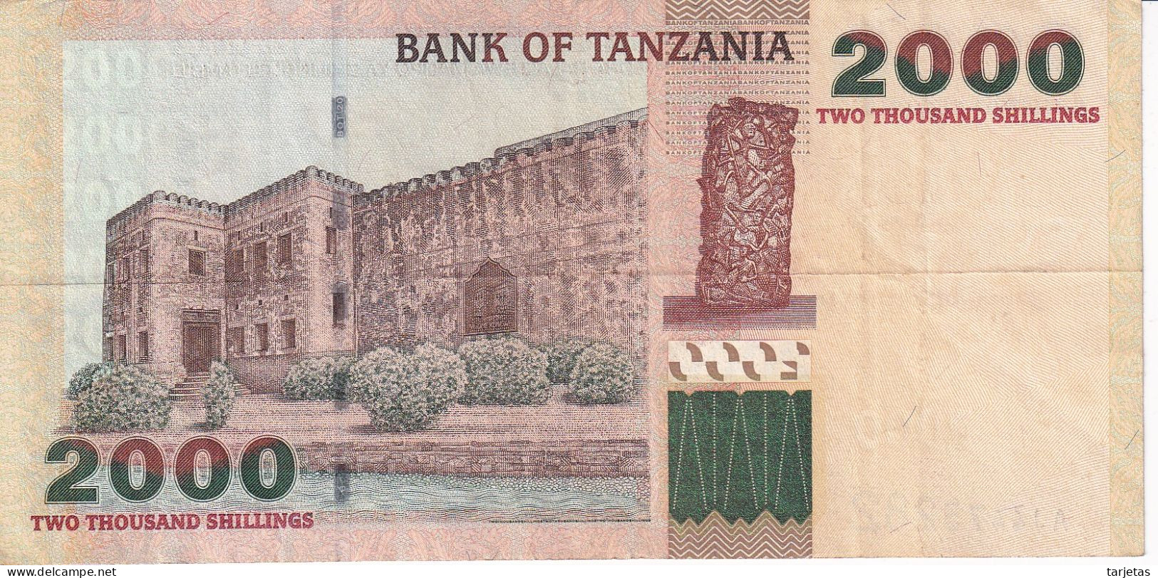BILLETE DE TANZANIA DE 2000 SHILINGI DEL AÑO 2003 (BANKNOTE) - Tansania