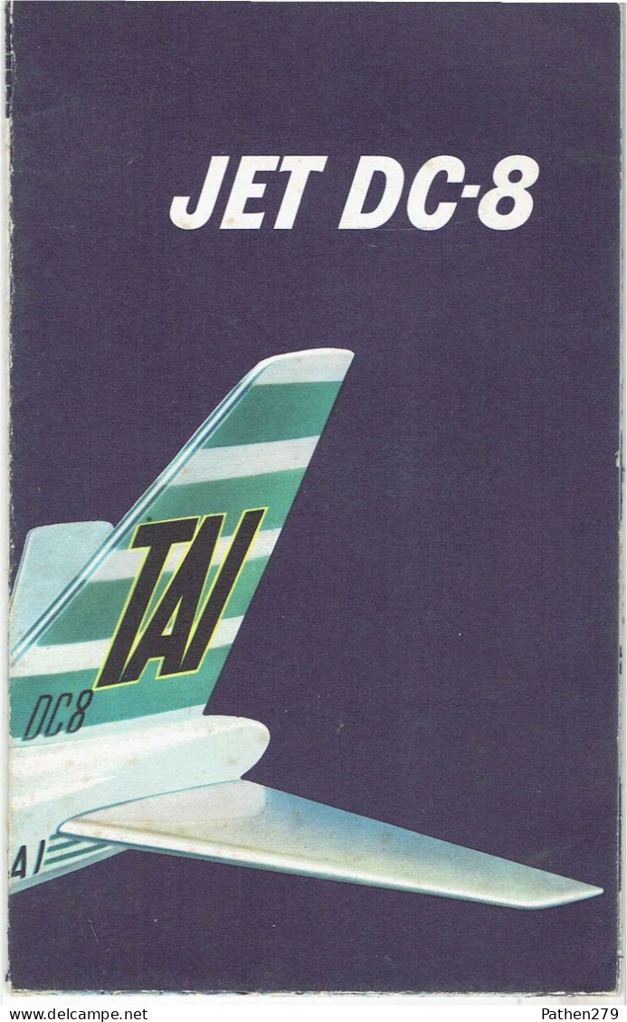 Ancien Dépliant Publicitaire Aéronautique Compagnie Américaine TAI Pour Le DC-8 - Andere & Zonder Classificatie