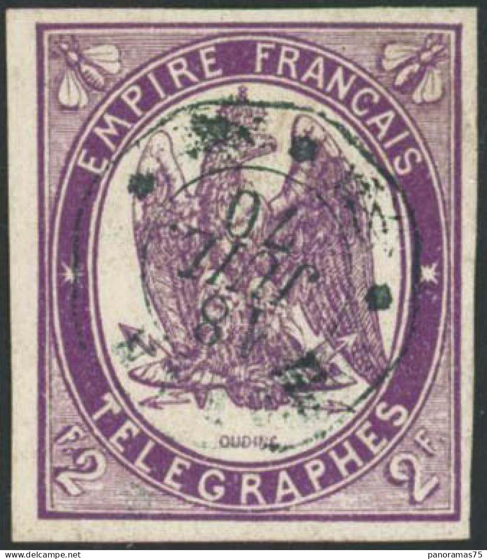 Obl. N°4 2F Violet - TB - Telegraaf-en Telefoonzegels