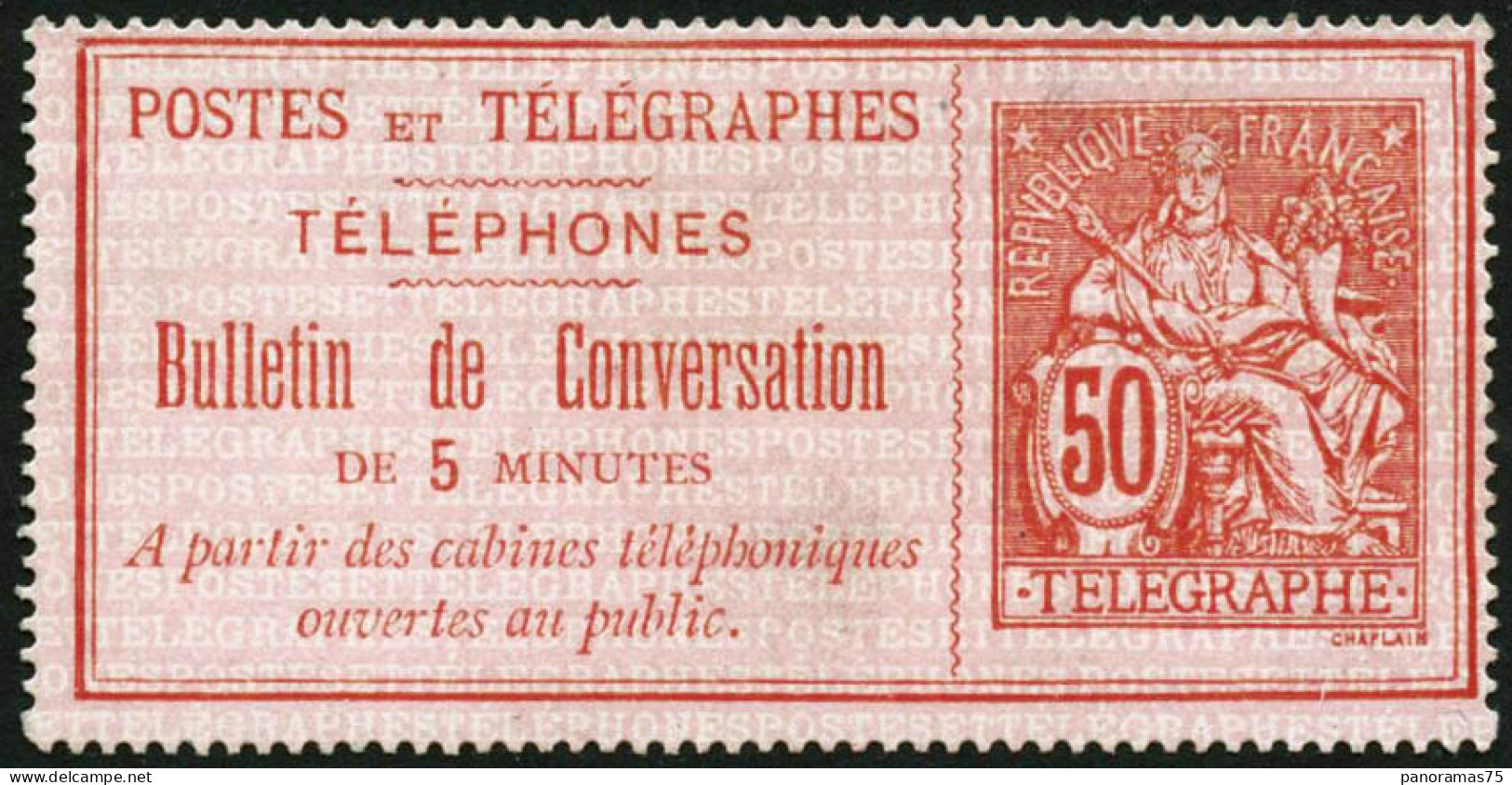 ** N°9 50c Rouge S/rose - TB - Telegraaf-en Telefoonzegels