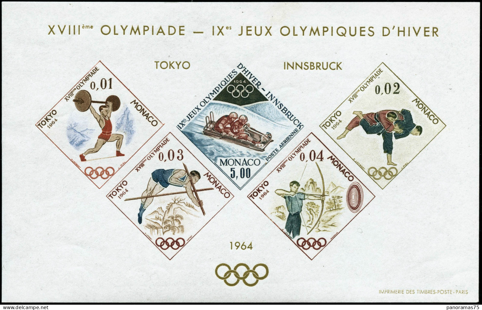 ** N°7 Bloc Spécial Jeux Olympiques De Tokyo 1964 - TB - Bloques