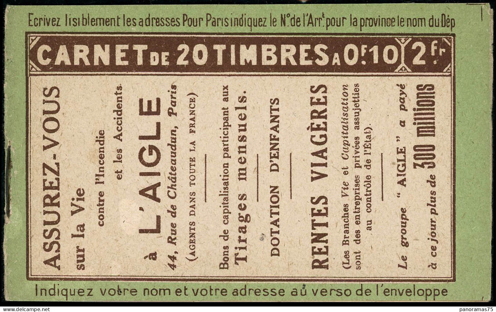 ** N°C9-2 Carnet Pasteur, L'Aigle - TB - Autres & Non Classés