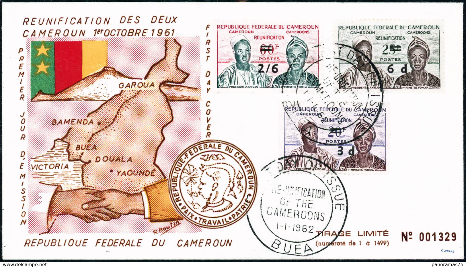 PJ N°332/4 Réunification Surchargée FDC - TB - Andere & Zonder Classificatie