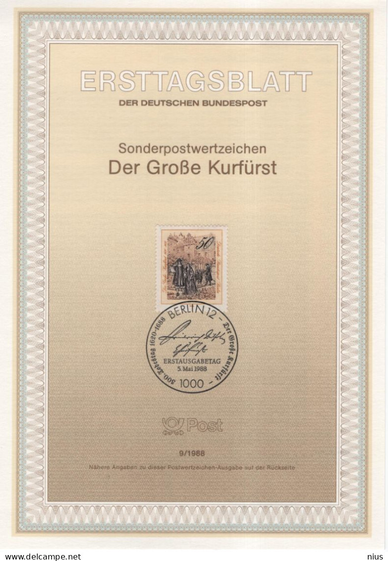 Germany Deutschland 1988-09 Friedrich Wilhelm, Der Grosse Kurfurst, Canceled In Berlin - 1981-1990