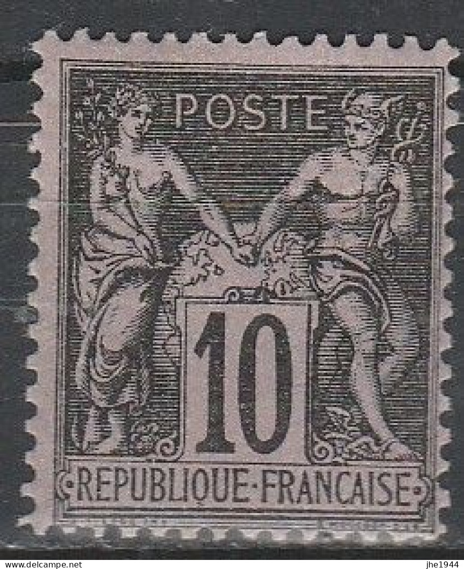 France N° 103 * SAGE Type I 10 C Noir S. Lilas - 1876-1878 Sage (Type I)