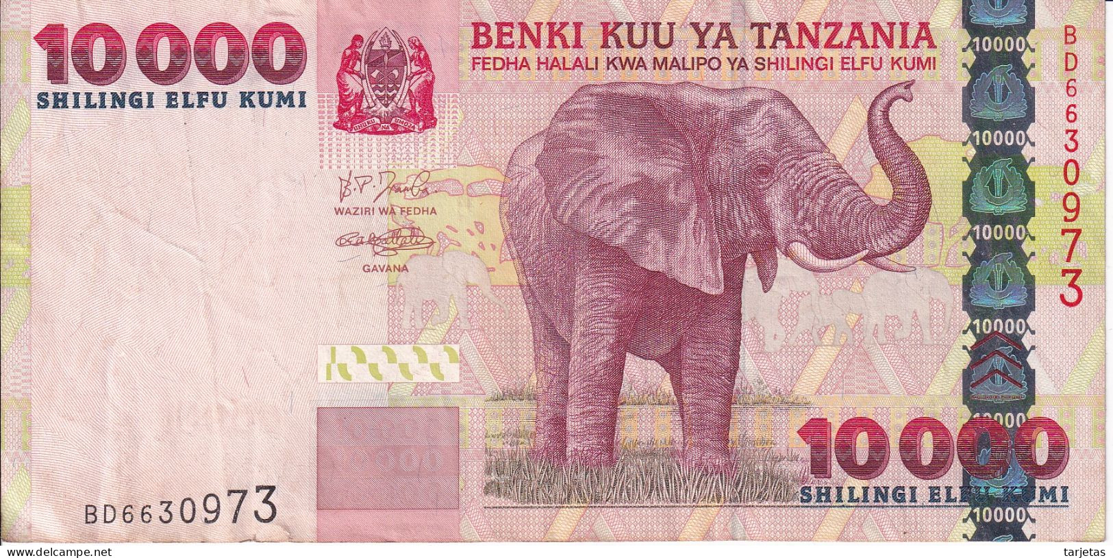 BILLETE DE TANZANIA DE 10000 SHILINGI DEL AÑO 2003  (BANKNOTE) - Tanzania