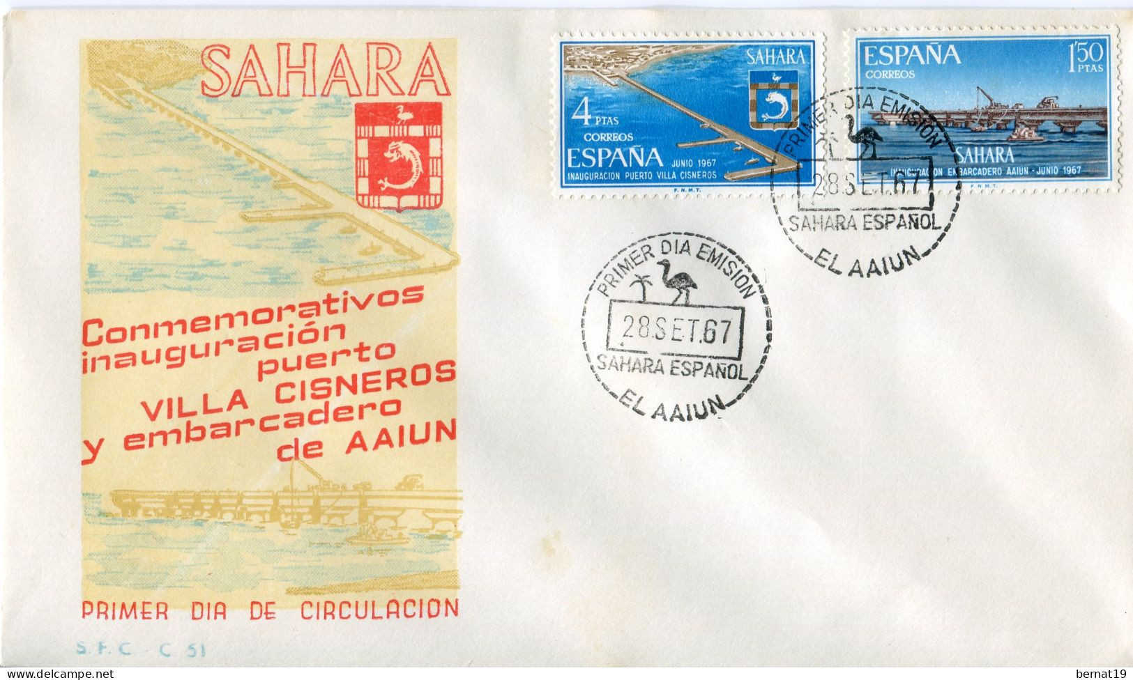 Sahara 1967. Edifil 260-61 FDC. - Spanish Sahara