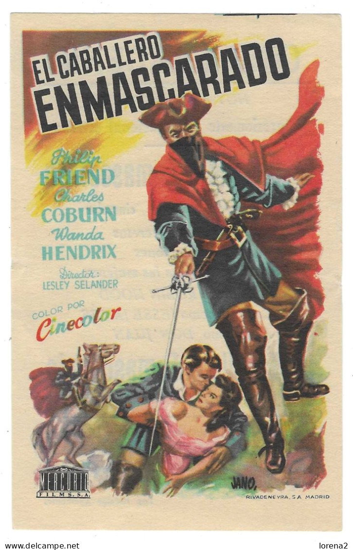 Programa Cine. El Caballero Enmascarado. Philip Friend. 19-1848 - Publicidad