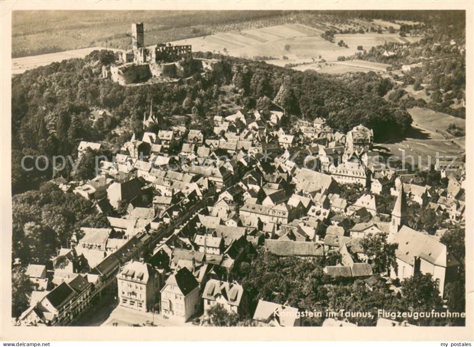 73706664 Koenigstein Taunus Fliegeraufnahme Mit Burgruine Koenigstein Taunus - Königstein