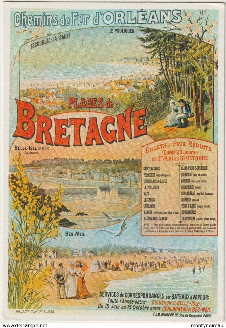 Chemin De  Fer: D'  Orléans , La  Baule , Le  Pouliguen , Beg Meil ,belle Isle En Mer - Autres & Non Classés