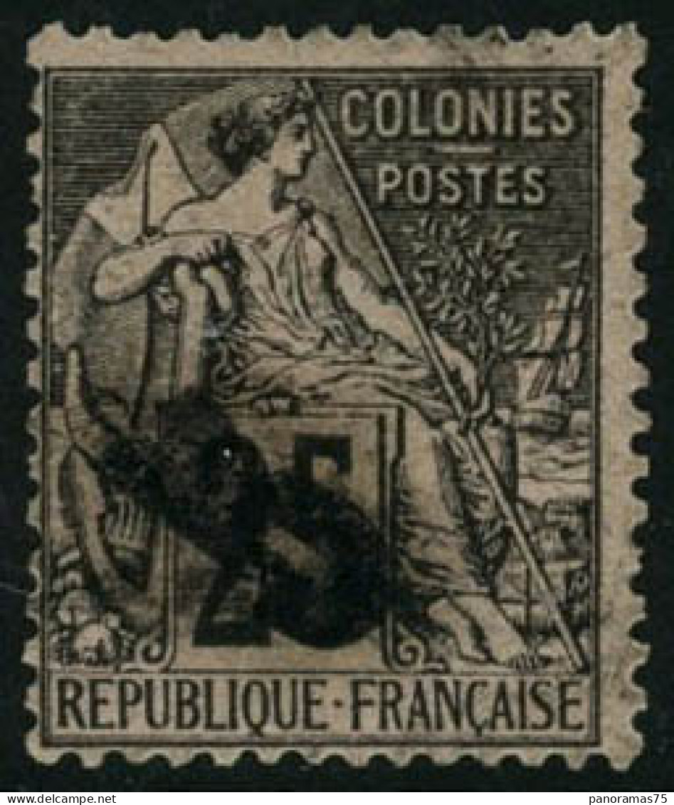 ** N°7c 5 S/25c Noir S/ros, Surcharge Oblique  RARE - TB - Other & Unclassified