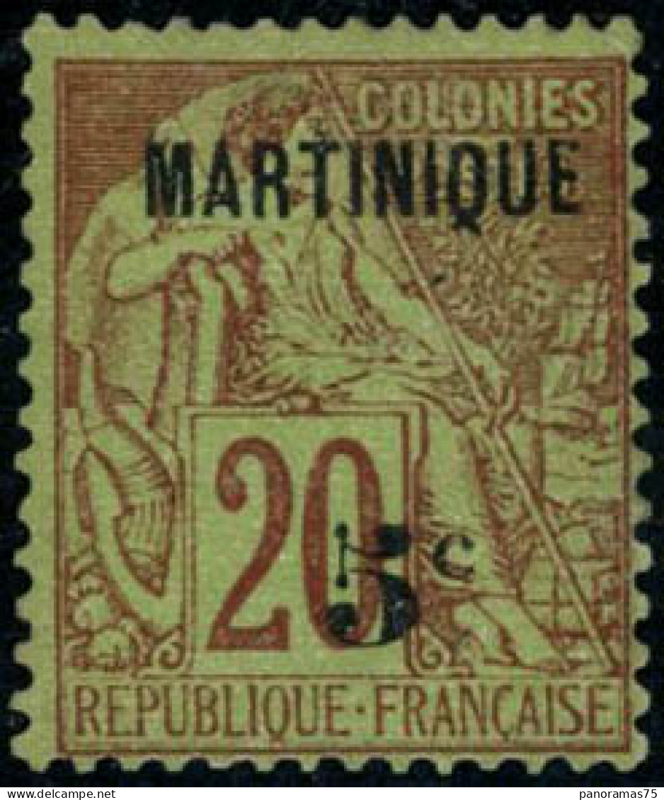 * N°1B 5 Sur 20c Brique S/vert, Pli D'un Milimètre Sur Une Dent, Très RARE - B - Andere & Zonder Classificatie