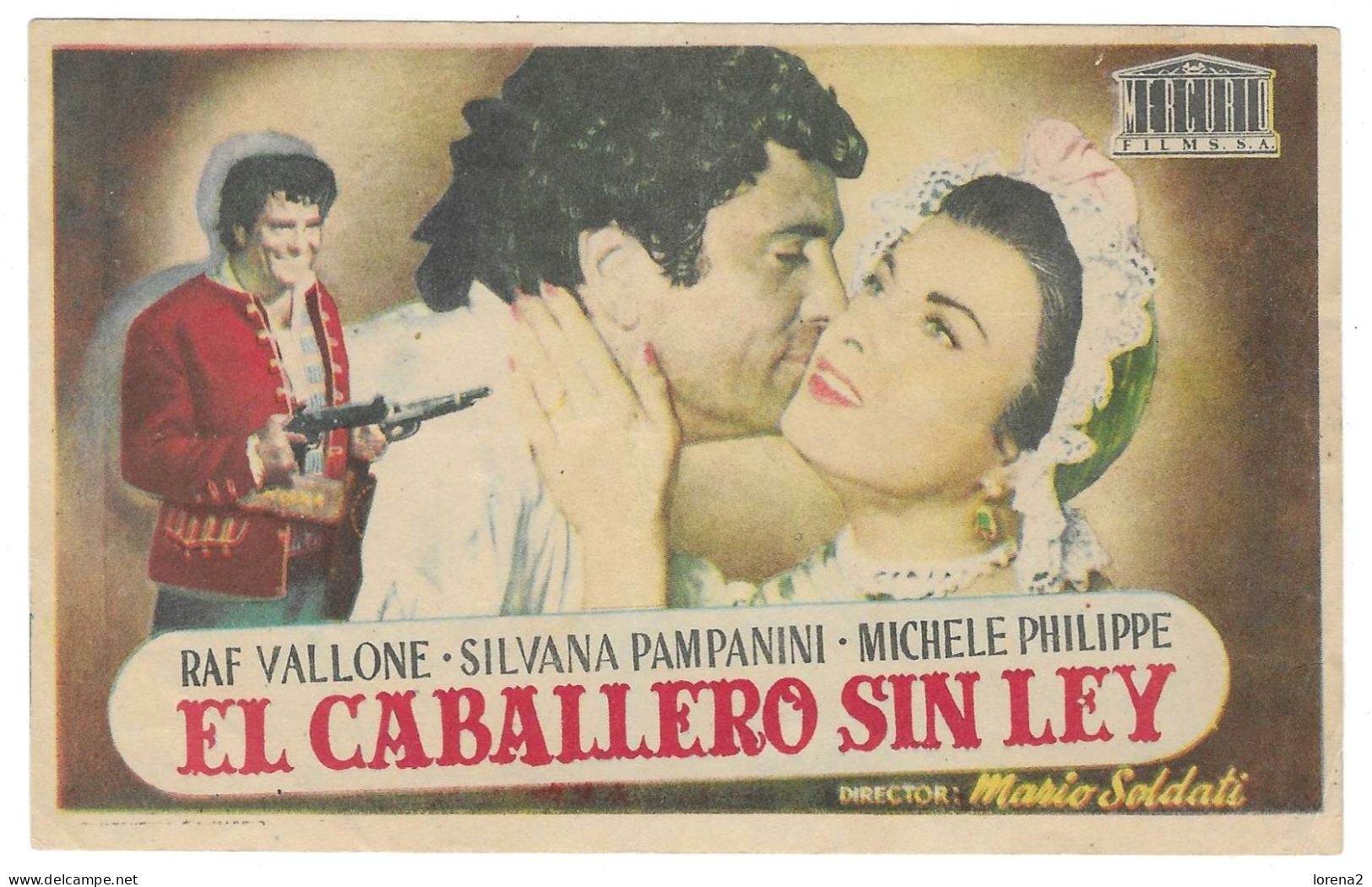 Programa Cine. El Caballero Sin Ley. Raf Vallone. 19-1849 - Cinema Advertisement
