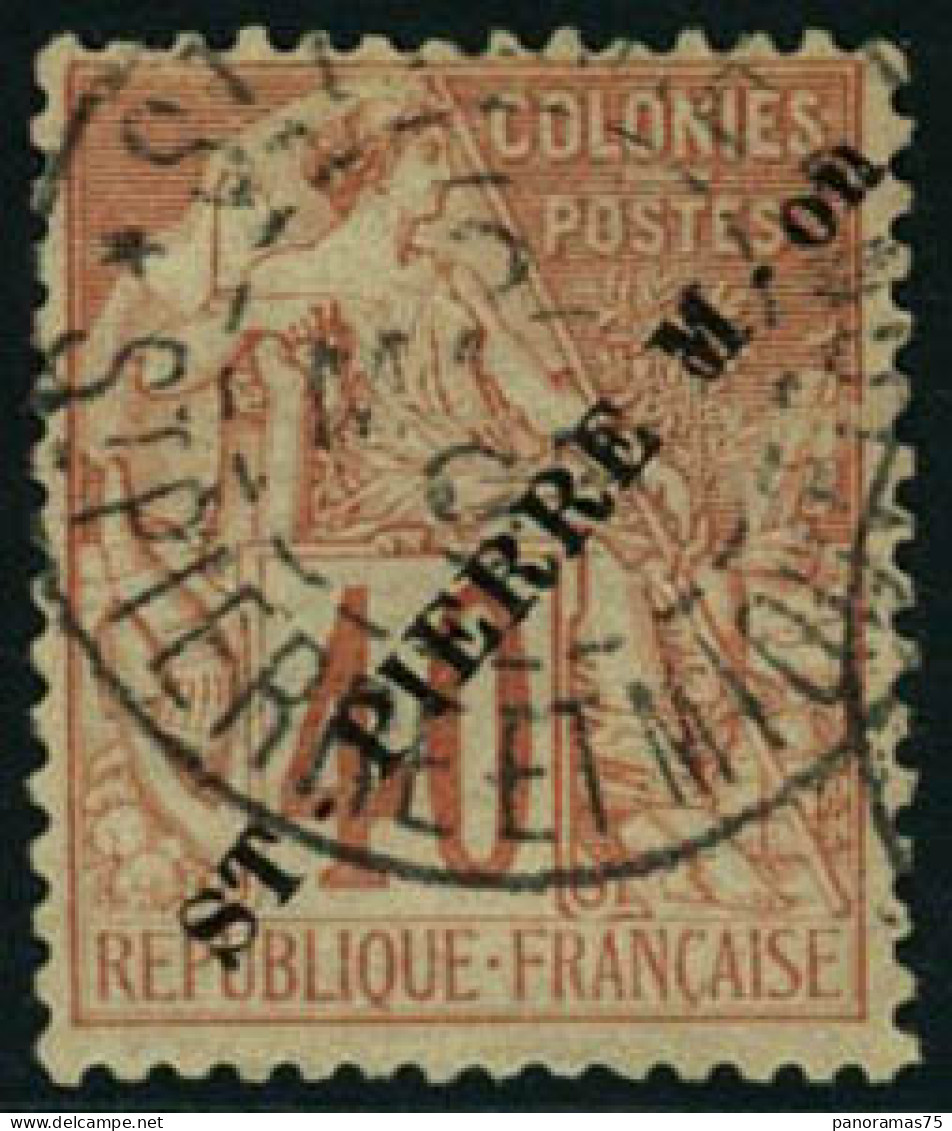 Obl. N°28g 40c Rouge*orange "M" Et On" Plus Espacés - TB - Altri & Non Classificati