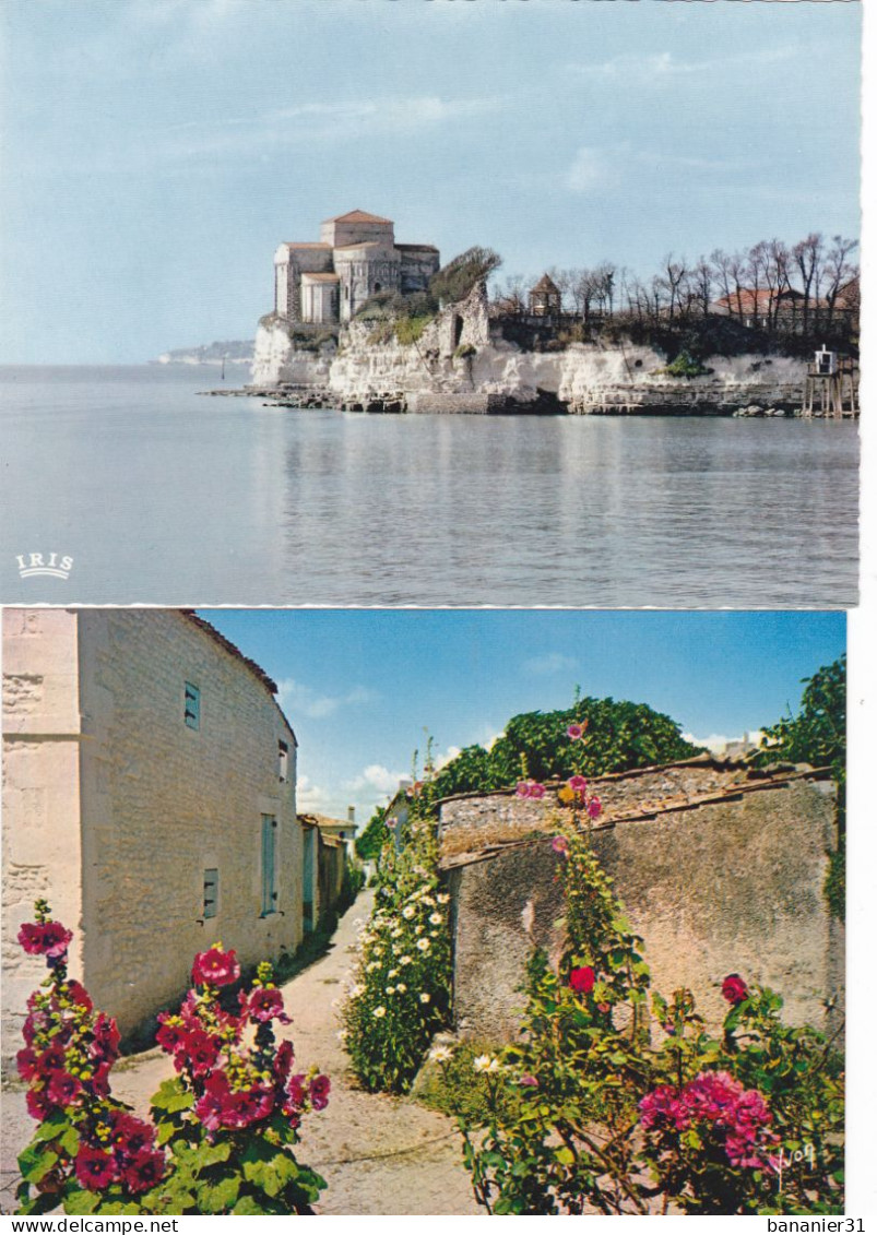 CPSM 17 - TALMONT - Lot De 2 Cartes - Eglise Romane Du XI ° S. Et Les Fleurs Locales Les Roses Trémières - Other & Unclassified