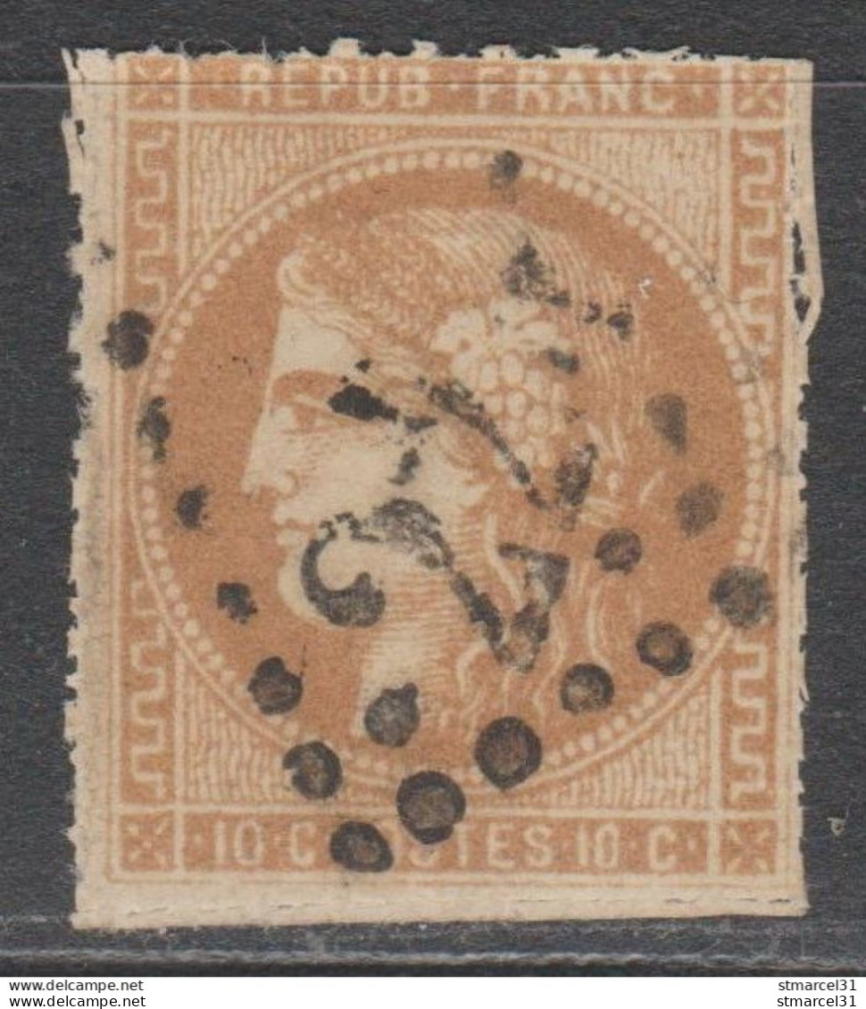 RARE Sur Ce N° 43A PERCE En LIGNE TBE Signé - 1870 Ausgabe Bordeaux