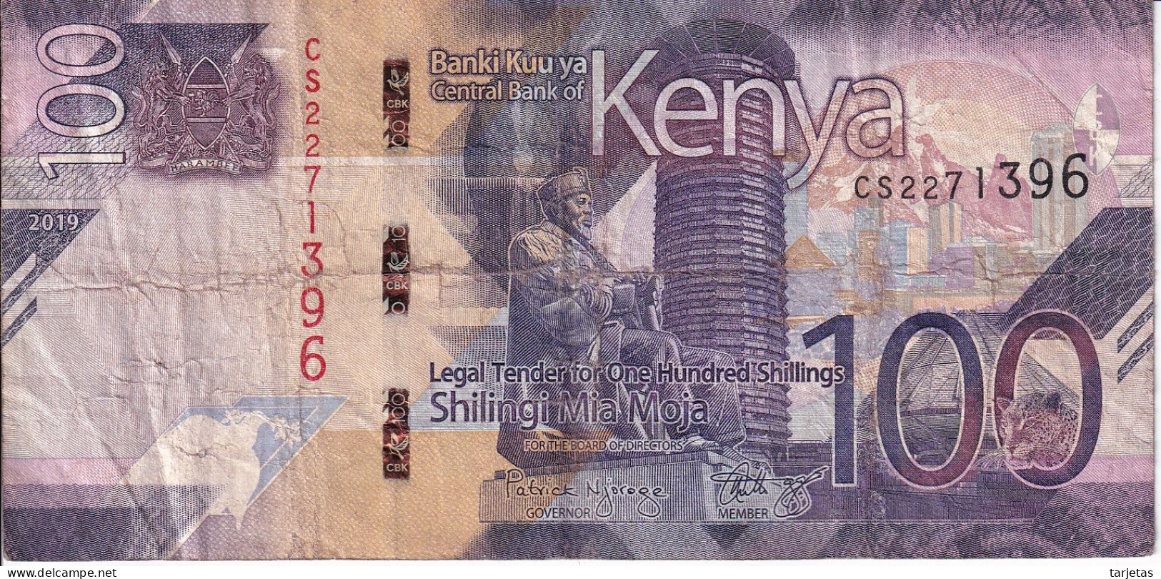 BILLETE DE KENIA DE 100 SHILINGI DEL AÑO 2019 (BANK NOTE) - Kenia