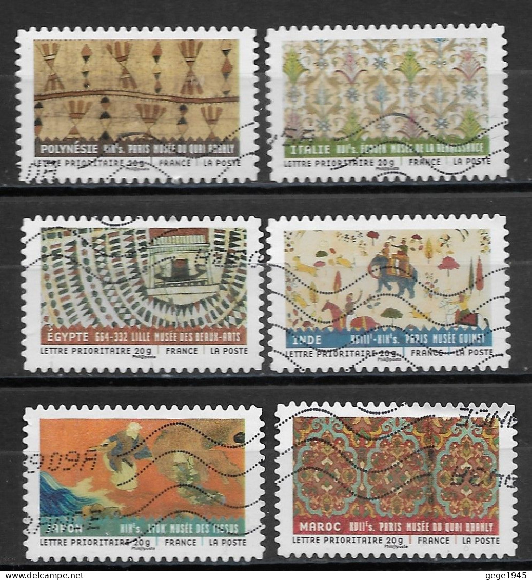 France  2011  Obitéré  Autoadhésif  N° 514 - 515 - 517 - 518 - 520 - 522   "  Tissus Du Monde  " - Used Stamps