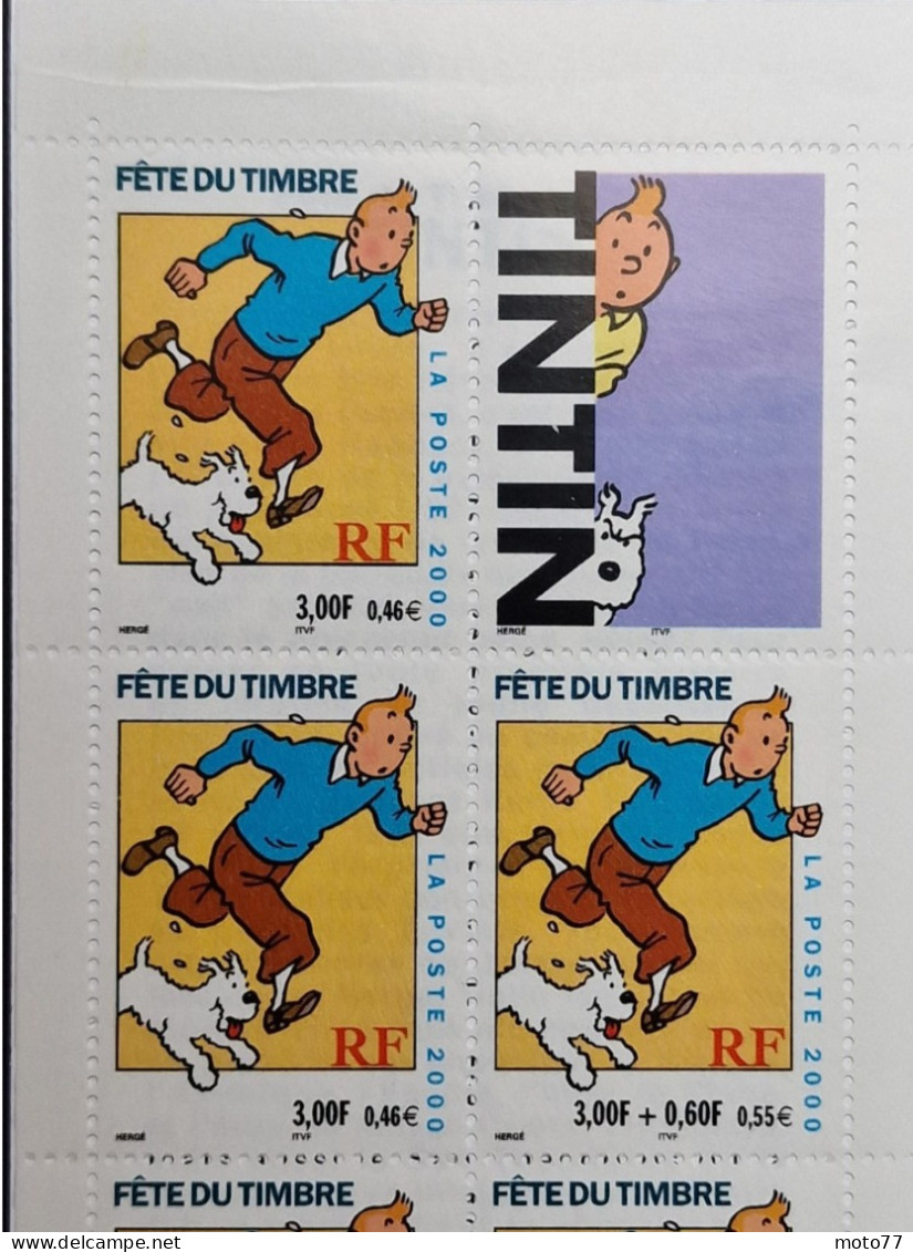 TIMBRE France CARNET 3514 Neuf TINTIN - 2000 - 3305 : Timbres 3303a 3304 3304A - Yvert & Tellier 2003 Coté 12 € - Journée Du Timbre