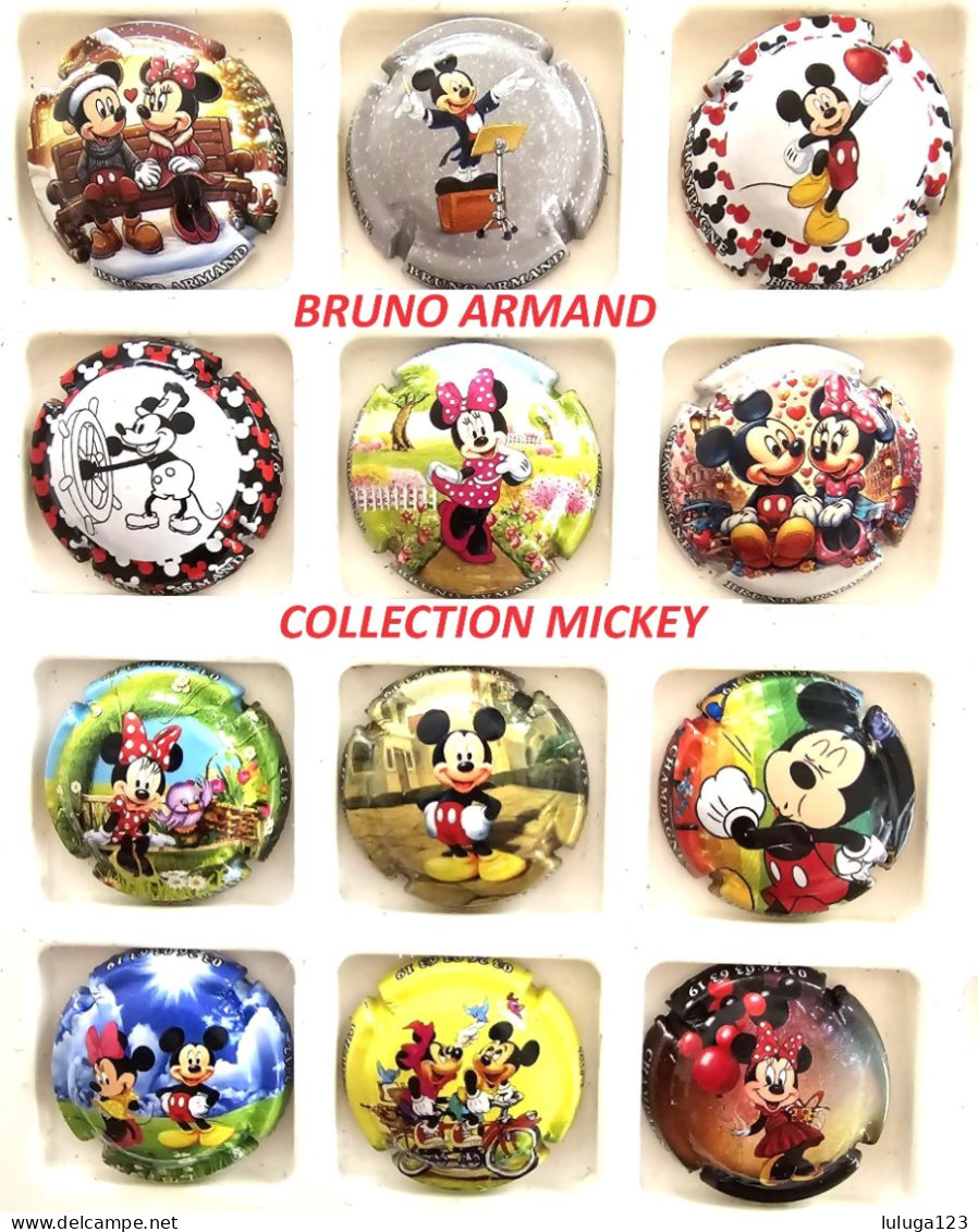 Série De 12 Capsules De Champagne - BRUNO ARMAND (Collection Mickey) - Colecciones