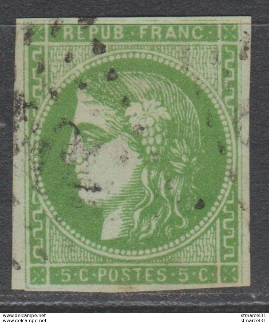 SUPERBE NUANCE VERT JAUNE VIF "MOUSSE" N°42B BE/TBE - 1870 Ausgabe Bordeaux