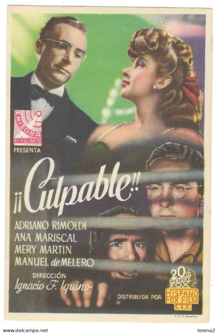 Programa Cine. Culpable. Adriano Rimoldi. 19-1852 - Bioscoopreclame