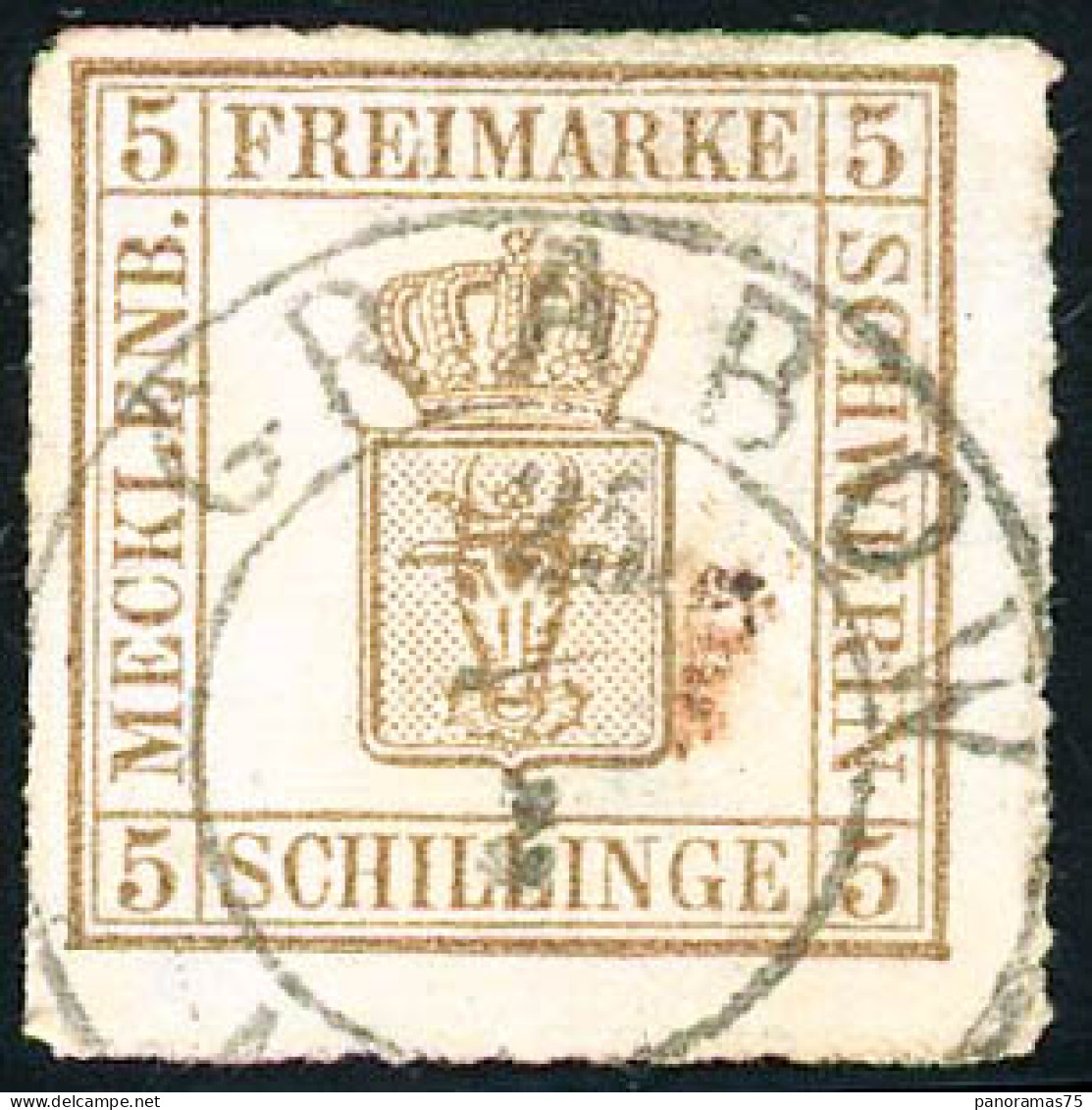 Obl. N°7 5s Bistre - TB - Mecklenburg-Schwerin