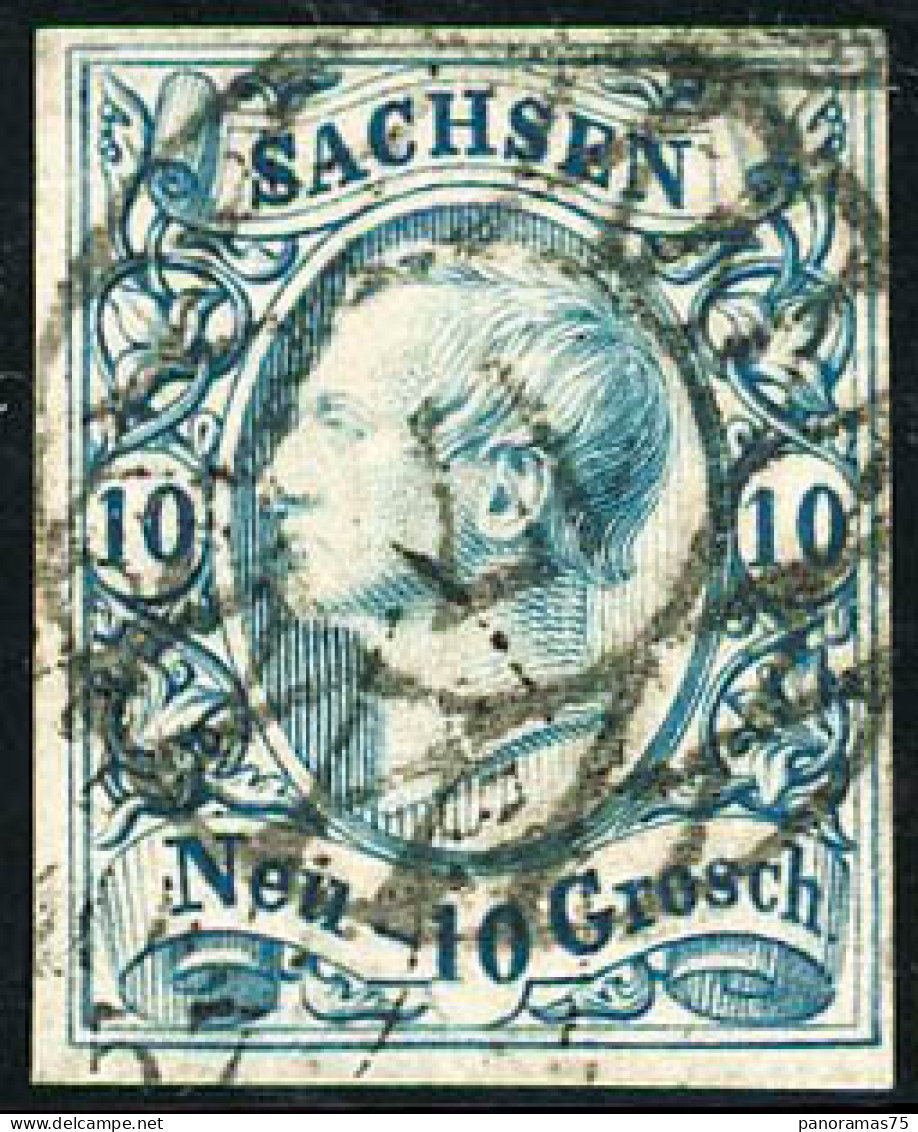 Obl. N°12 10n Bleu - TB - Saxe