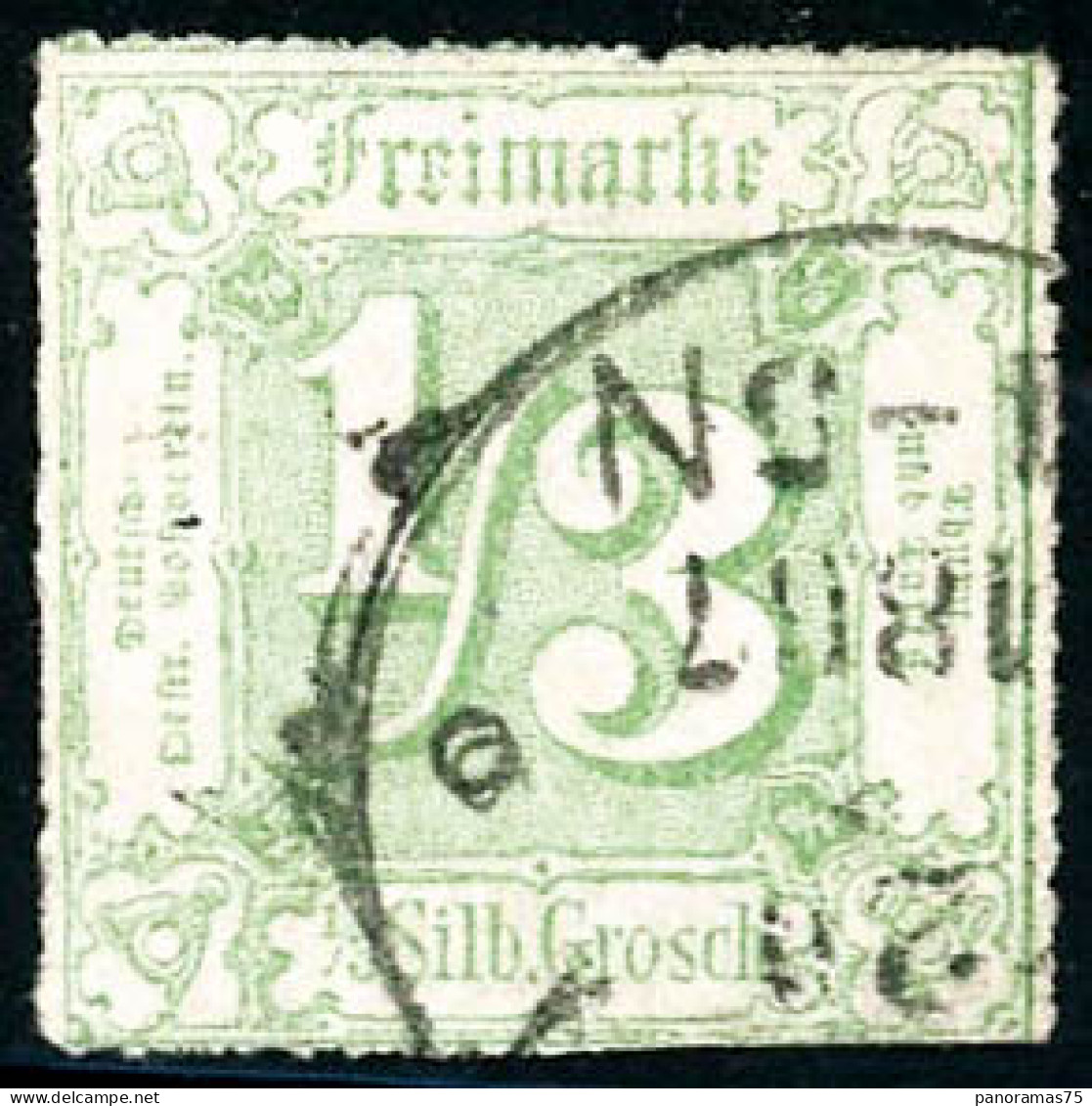 Obl. N°21 1/3s Vert (percé En Lignes Blanches) - TB - Altri & Non Classificati