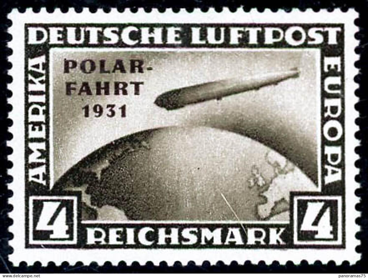 ** N°42 4m Sépia (Polar Fahrt 1931) RARE - TB - Poste Aérienne & Zeppelin