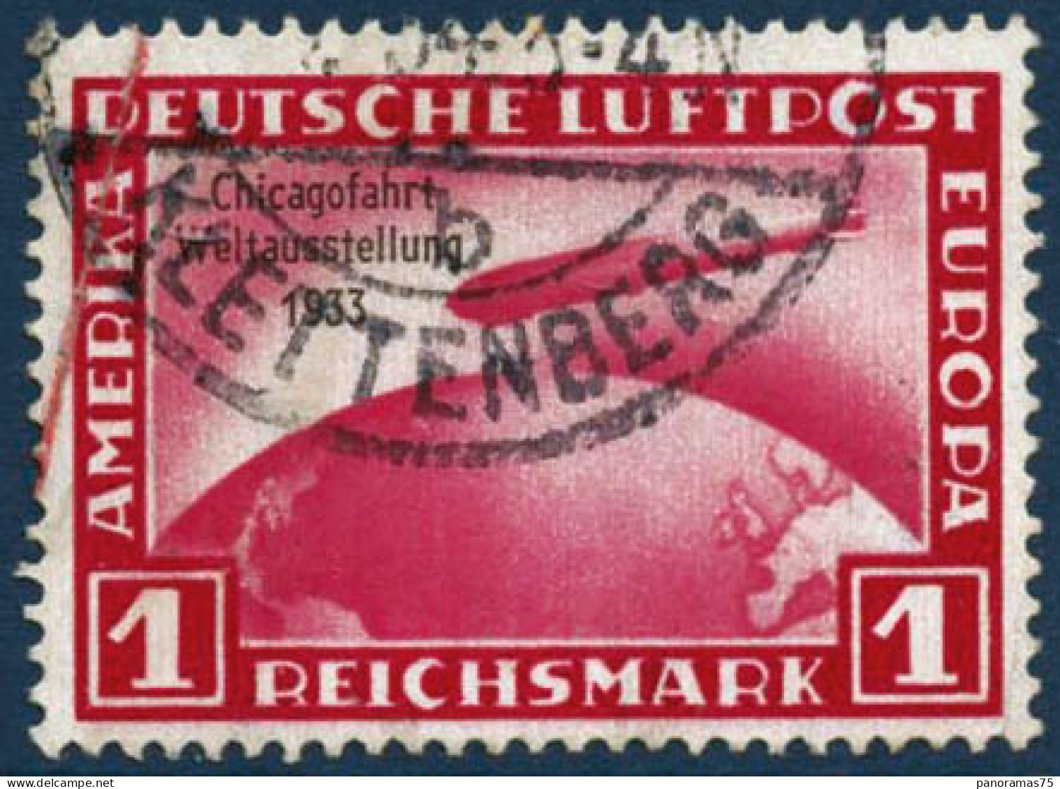 Obl. N°42A 1m Rouge - TB - Poste Aérienne & Zeppelin