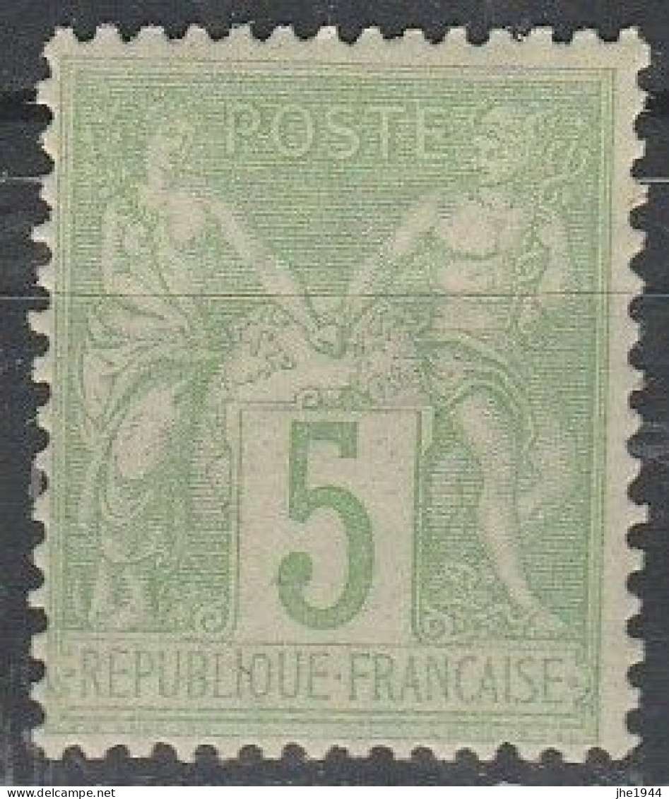 France N° 102 SAGE Type I 5 C Vert Jaune - 1898-1900 Sage (Tipo III)