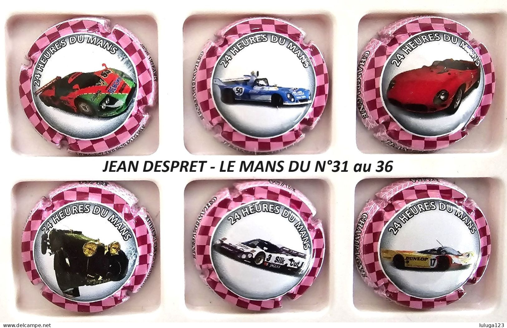 Série De 6 Capsules De Champagne Jean DESPRET N°31 Au 36  (Le Mans) - Sammlungen