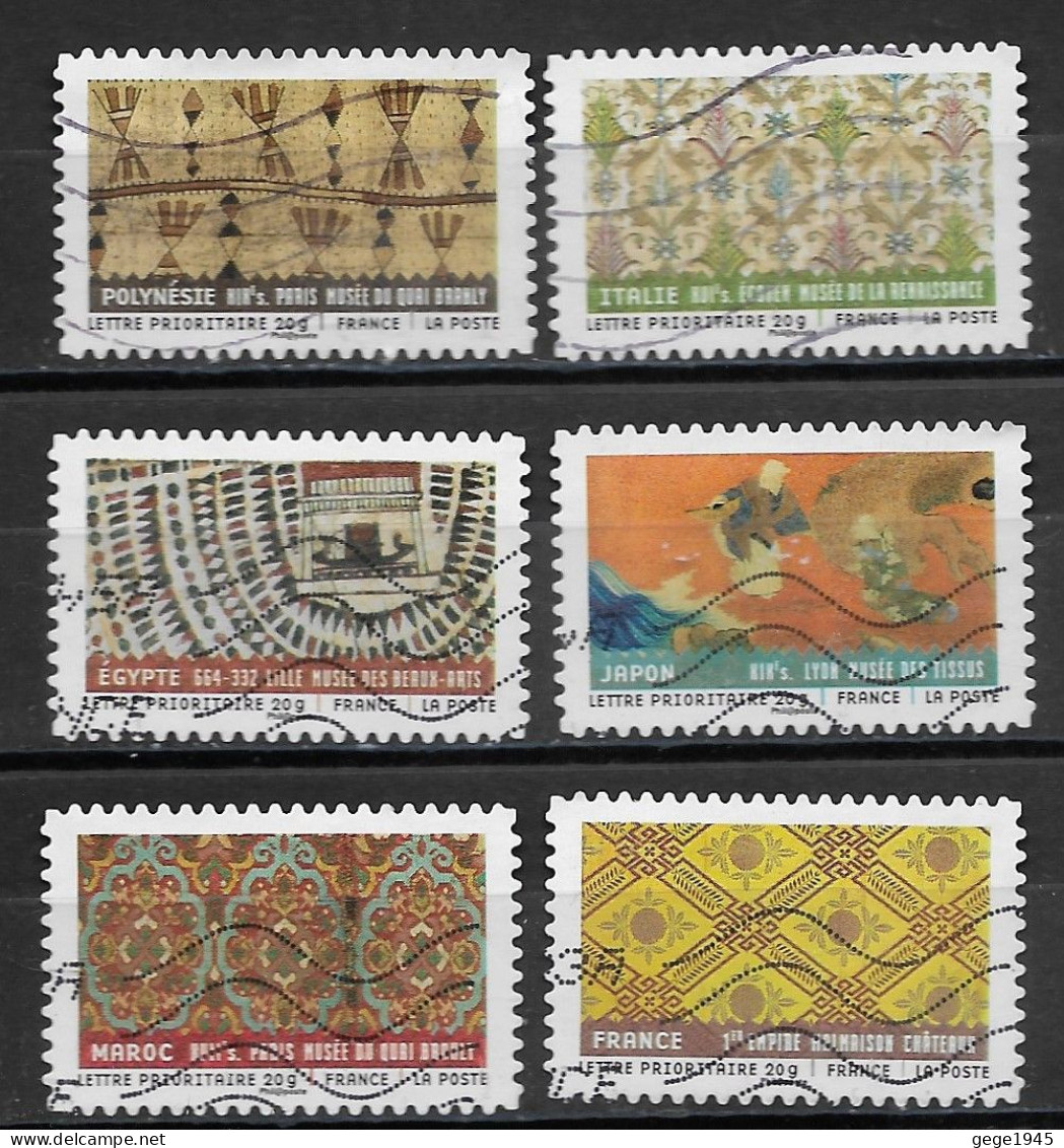 France  2011  Obitéré  Autoadhésif  N° 514 - 515 - 517 - 520 - 522 - 523   "  Tissus Du Monde  " - Used Stamps