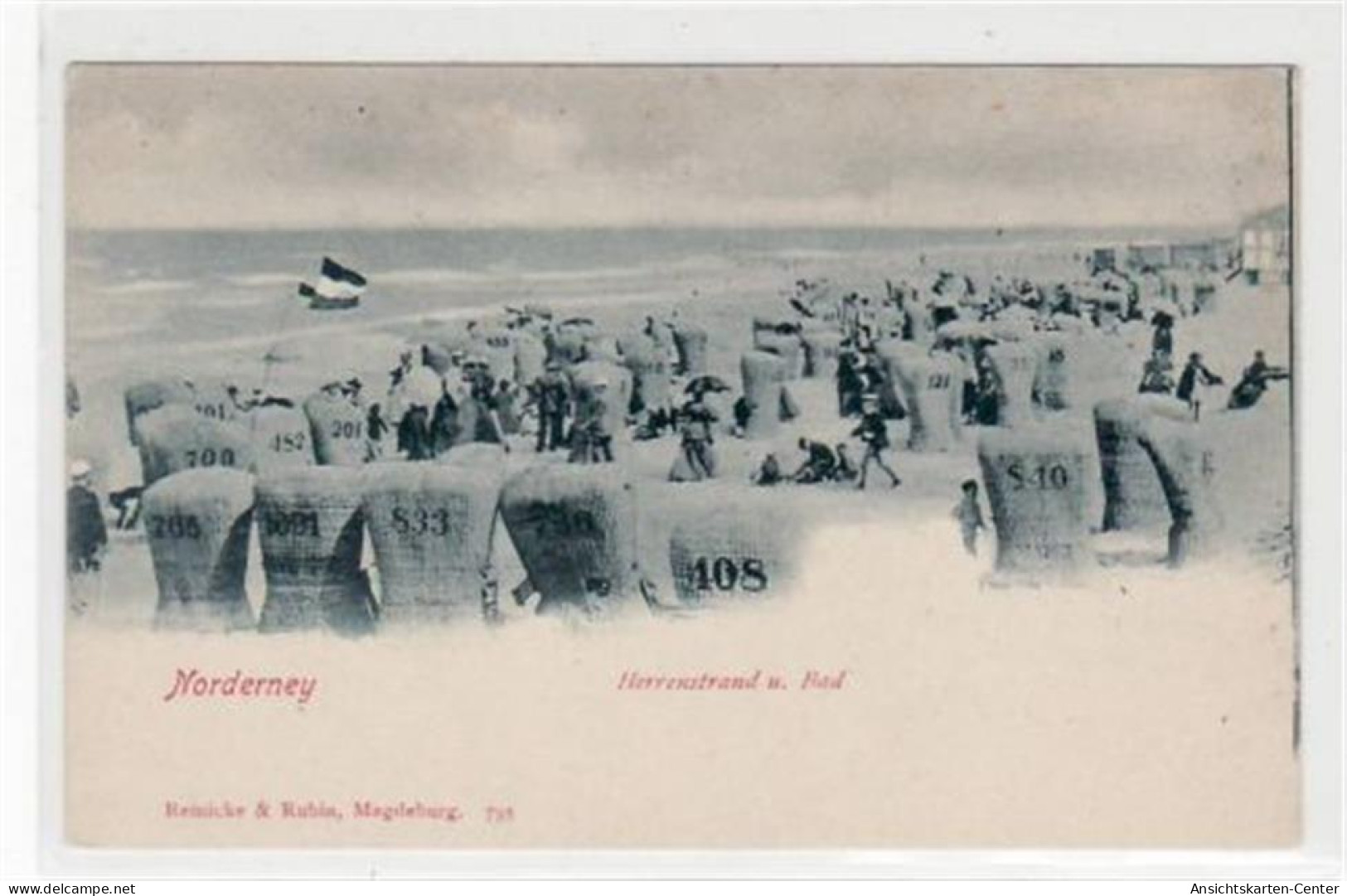 39074906 - Norderney Mit Herrenstrand Und Bad. Ungelaufen Um 1900 Gute Erhaltung. - Norderney