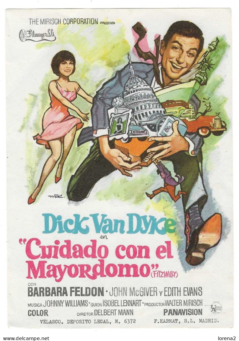 Programa Cine. Cuidado Con El Mayordomo. Dick Van Dyke. 19-1854 - Pubblicitari