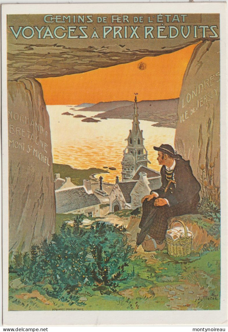 Chemins De  Fer: De L  état , Bretagne , Illustrateur J . Matet - Andere & Zonder Classificatie