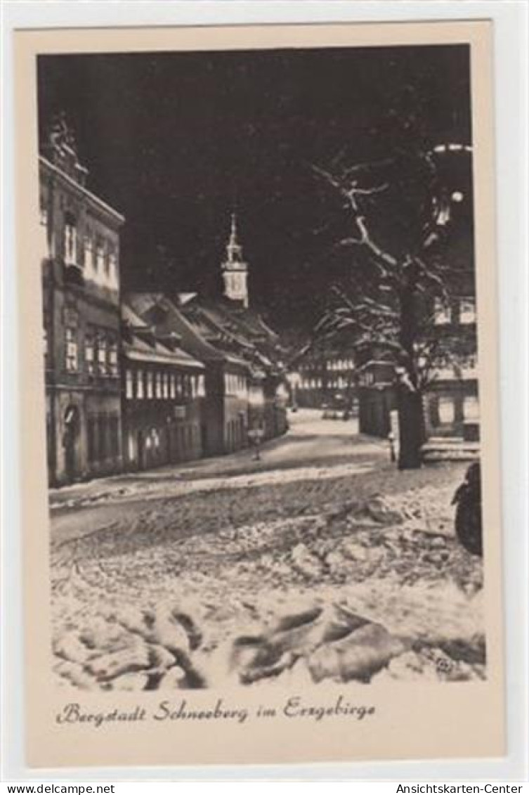 39084806 - Schneeberg Im Erzgebirge. Strassenpartie Im Winter Bei Nacht Ungelaufen  Gute Erhaltung. - Autres & Non Classés