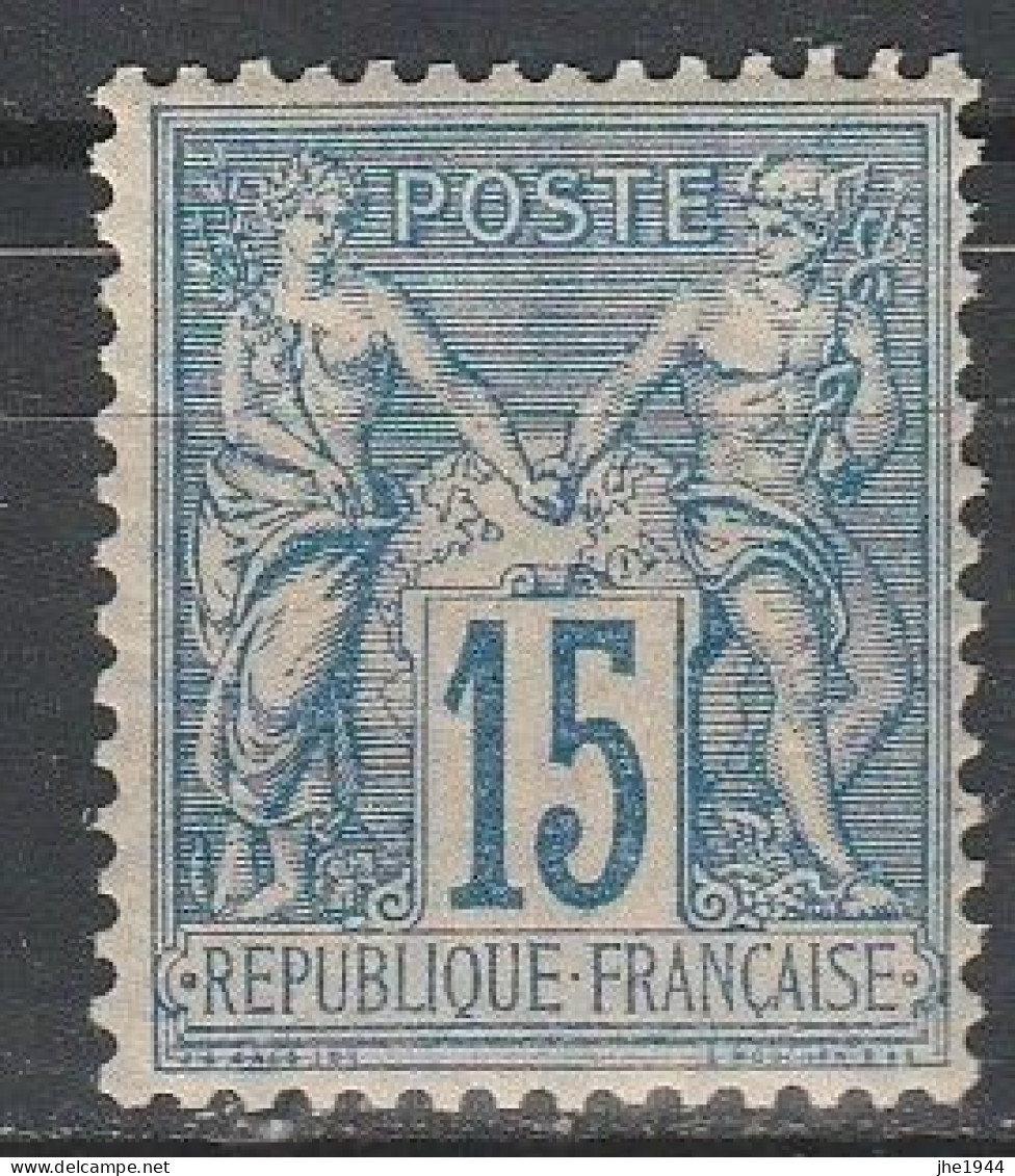 France N° 101 SAGE Type II 15 C Bleu - 1876-1898 Sage (Tipo II)