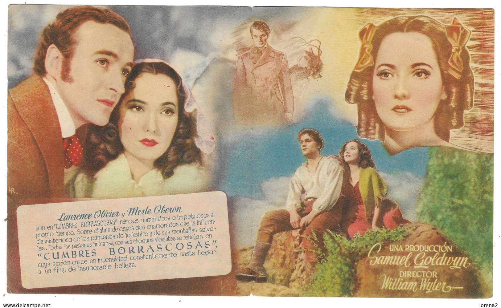 Programa Cine. Cumbres Borrascosas. Laurence Olivier. 19-1855 - Publicidad