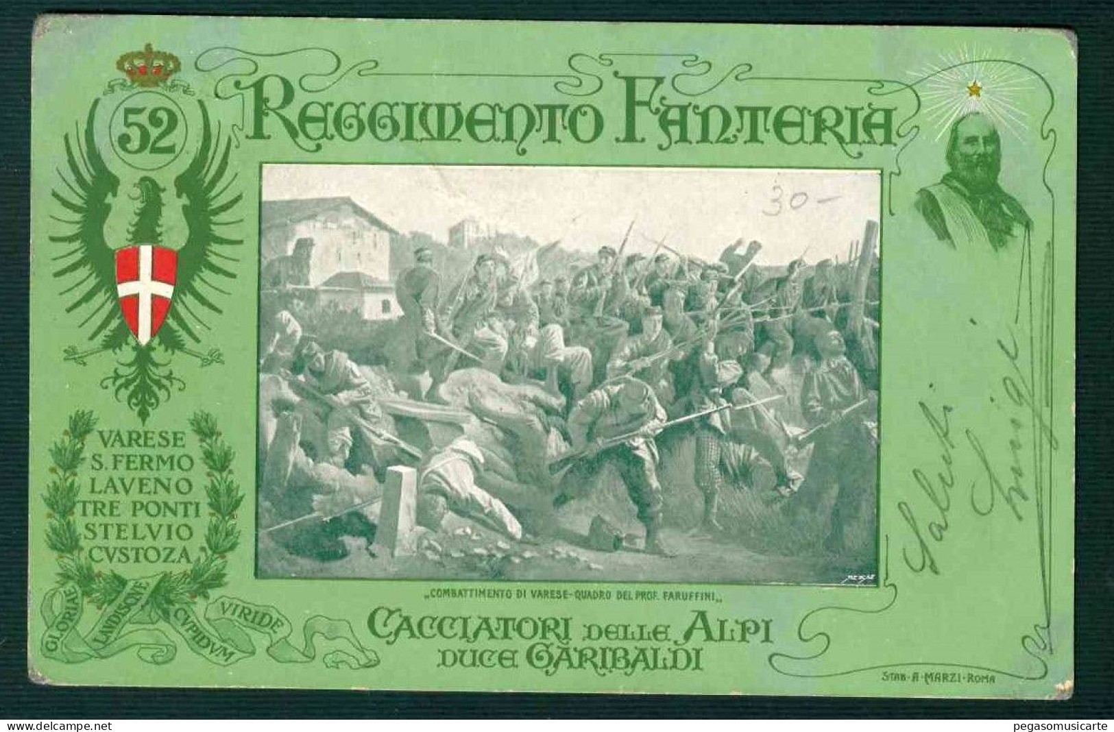 BF111 - 52 REGGIMENTO FANTERIA CACCIATORI DELLE ALPI - DUCE GARIBALDI - 1905 CIRCA - Regiments