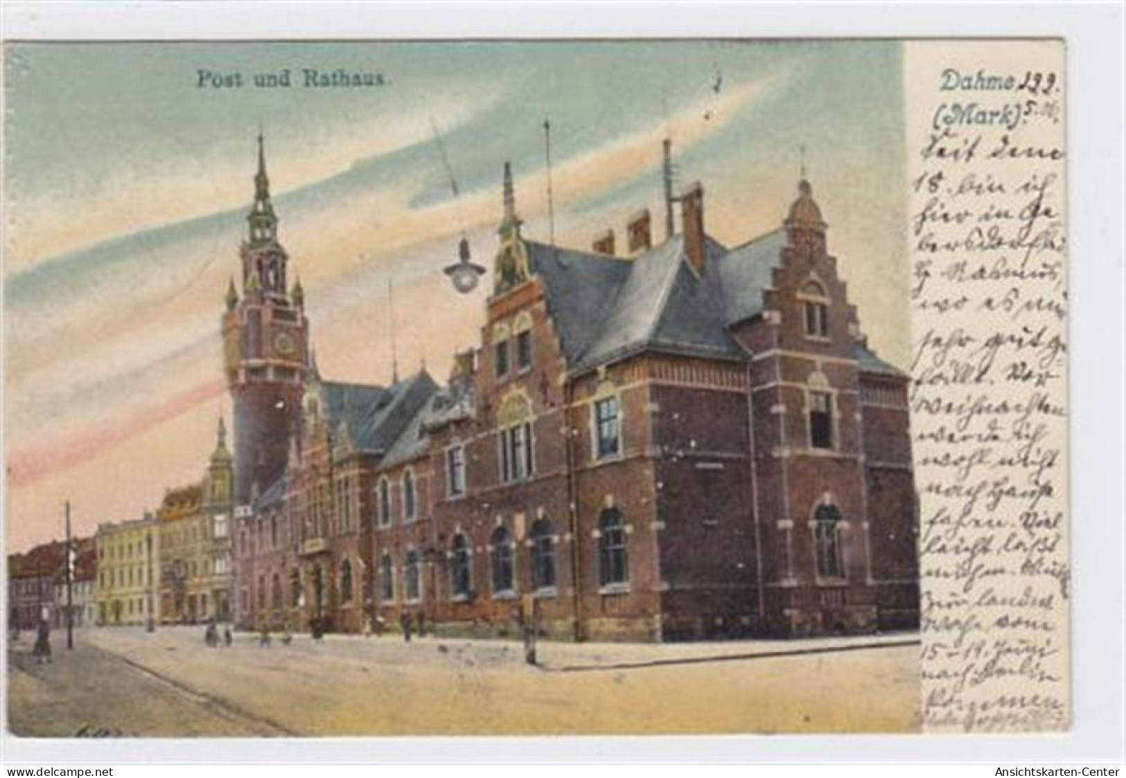 39016906 - Dahme ( Mark ) Mit Post Und Rathaus Gelaufen 1906. Leicht Fleckig, Sonst Gut Erhalten. - Gross Leuthen