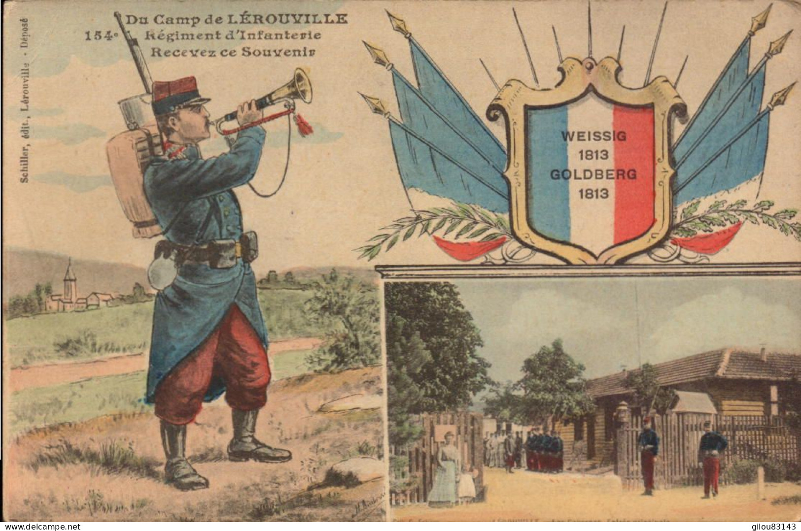 Camp De Lérouville, 154e Regiment D Infanterie Recevez Ce Souvenir - Regiments