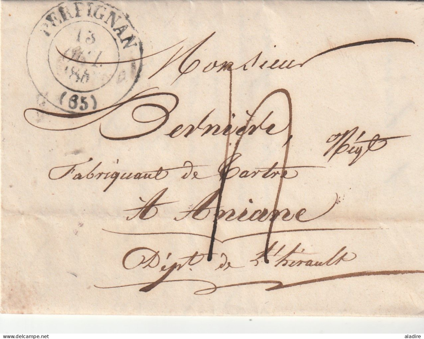 1833/1847 - Collection De 15 LETTRES Avec Grds Cachets, Cursives, Décime Rural Vers Aniane Par Béziers & Gignac, Hérault - 1801-1848: Vorläufer XIX