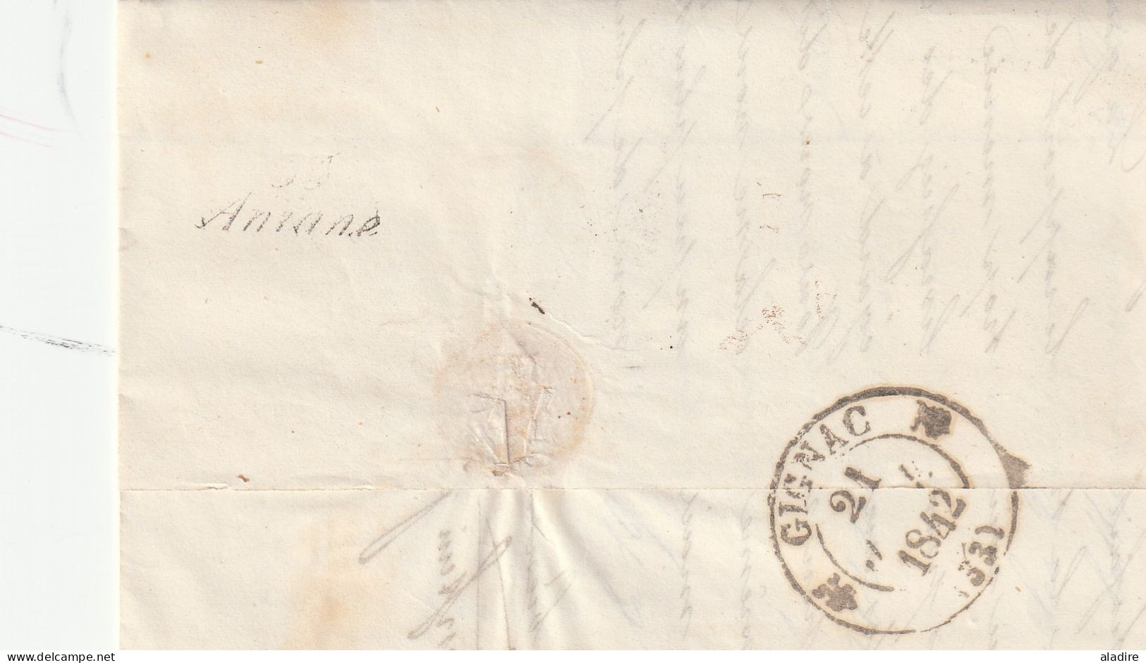 1833/1847 - collection de 15 LETTRES avec grds cachets, cursives, Décime Rural vers Aniane par Béziers & Gignac, Hérault