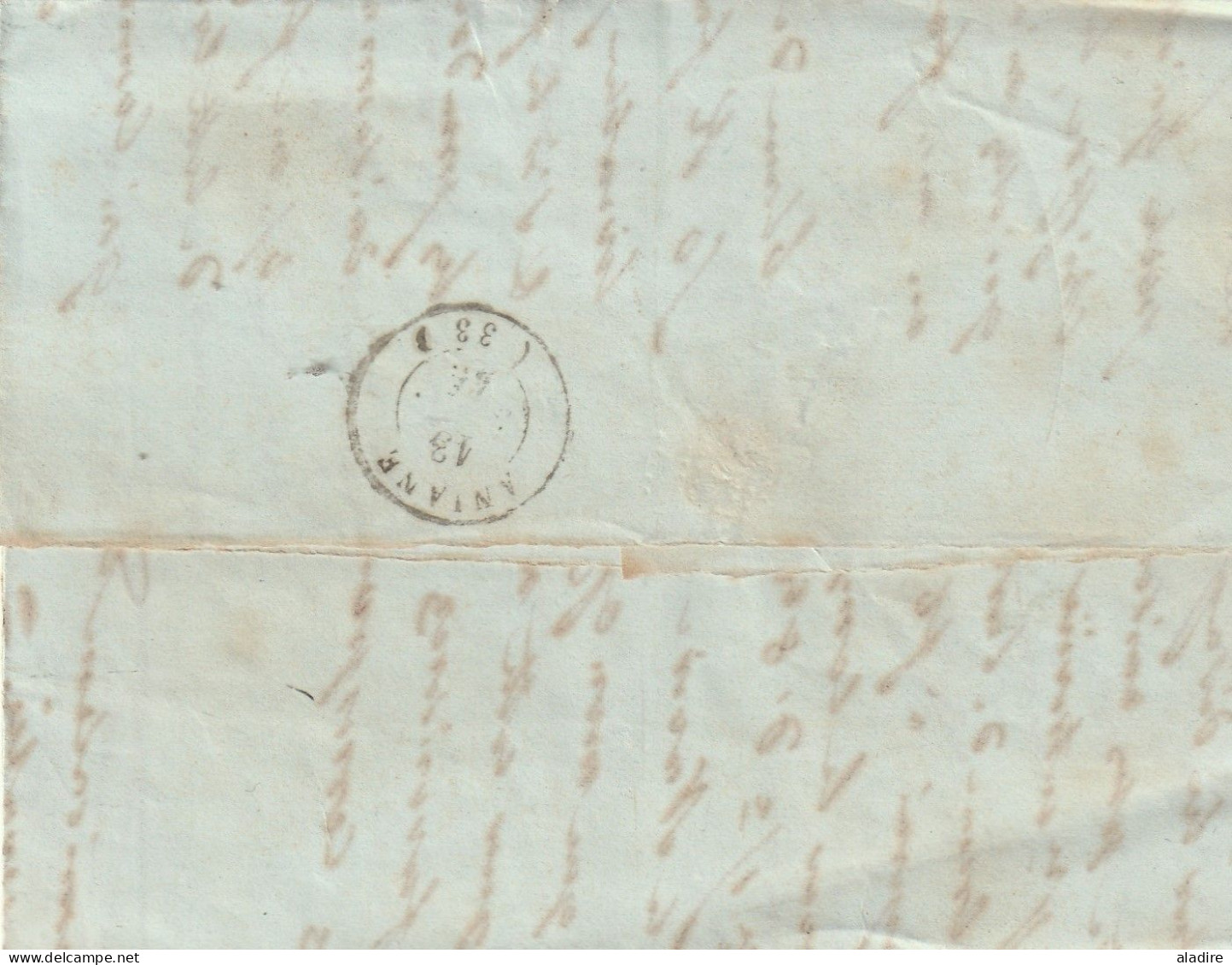 1833/1847 - collection de 15 LETTRES avec grds cachets, cursives, Décime Rural vers Aniane par Béziers & Gignac, Hérault