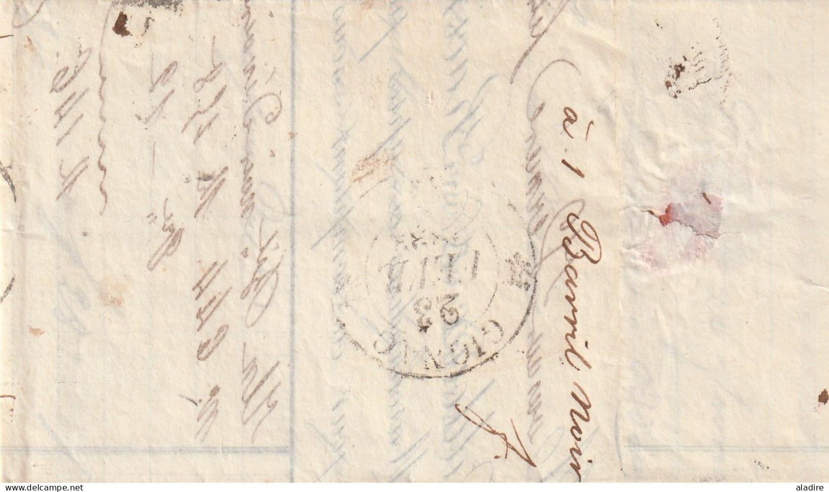 1833/1847 - collection de 15 LETTRES avec grds cachets, cursives, Décime Rural vers Aniane par Béziers & Gignac, Hérault